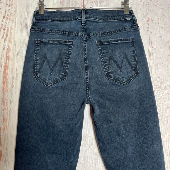 MOTHER Stunner Zip Ankle Step Fray Hem Jeans SIZE 28 My Wildest Ride Blue - Picture 9 of 12